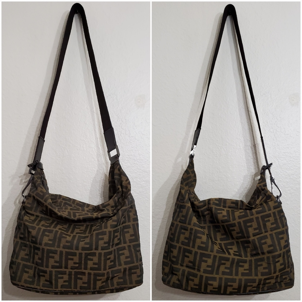 Fendi Black and Brown Monogram Shoulder Bag